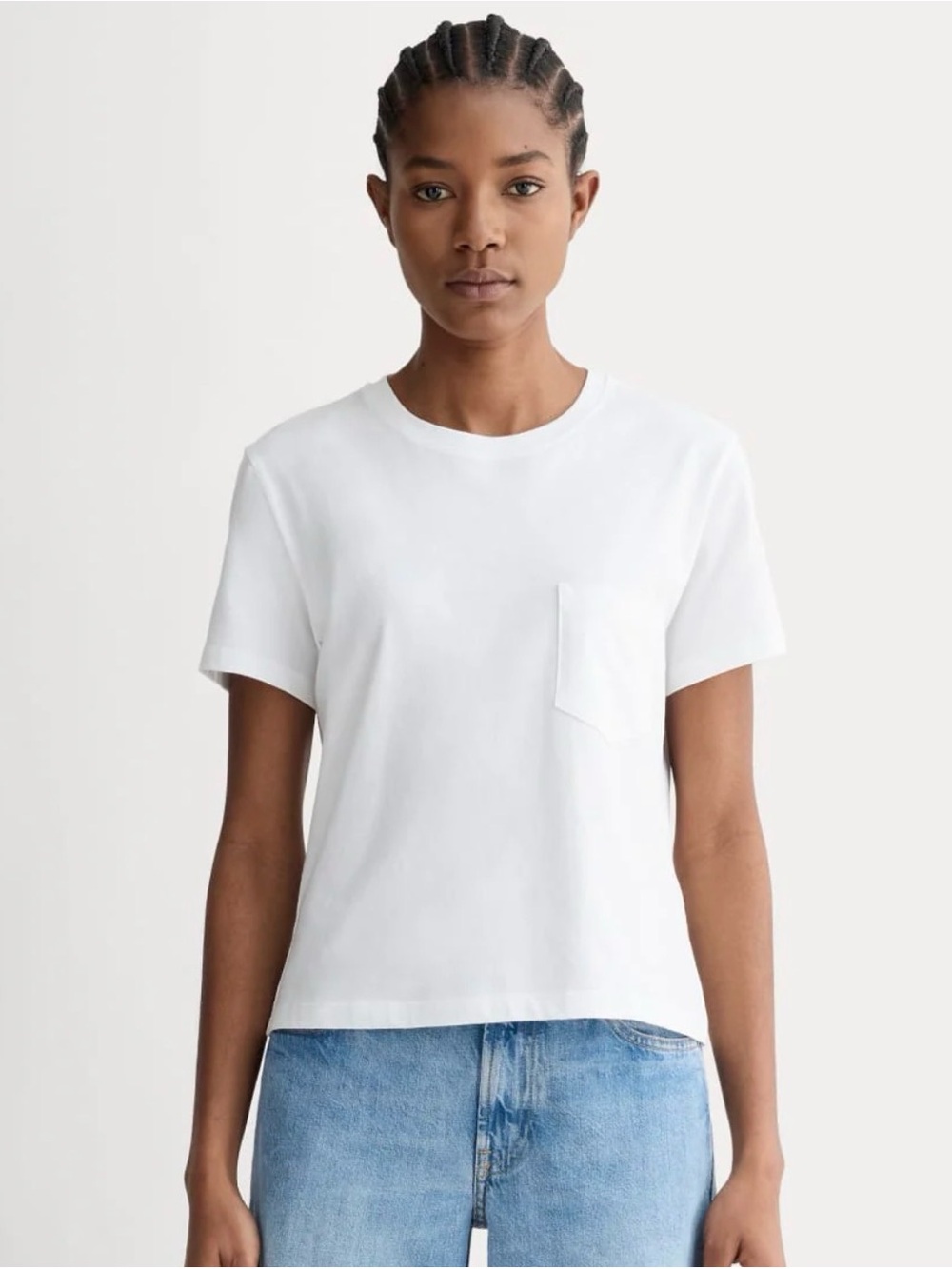 Everlane organic cotton White Short Sleeve Pocket Tee medium EUC box cut tee